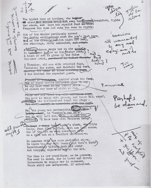 The waste land, T. S. Eliot, Ezra Pound, editing